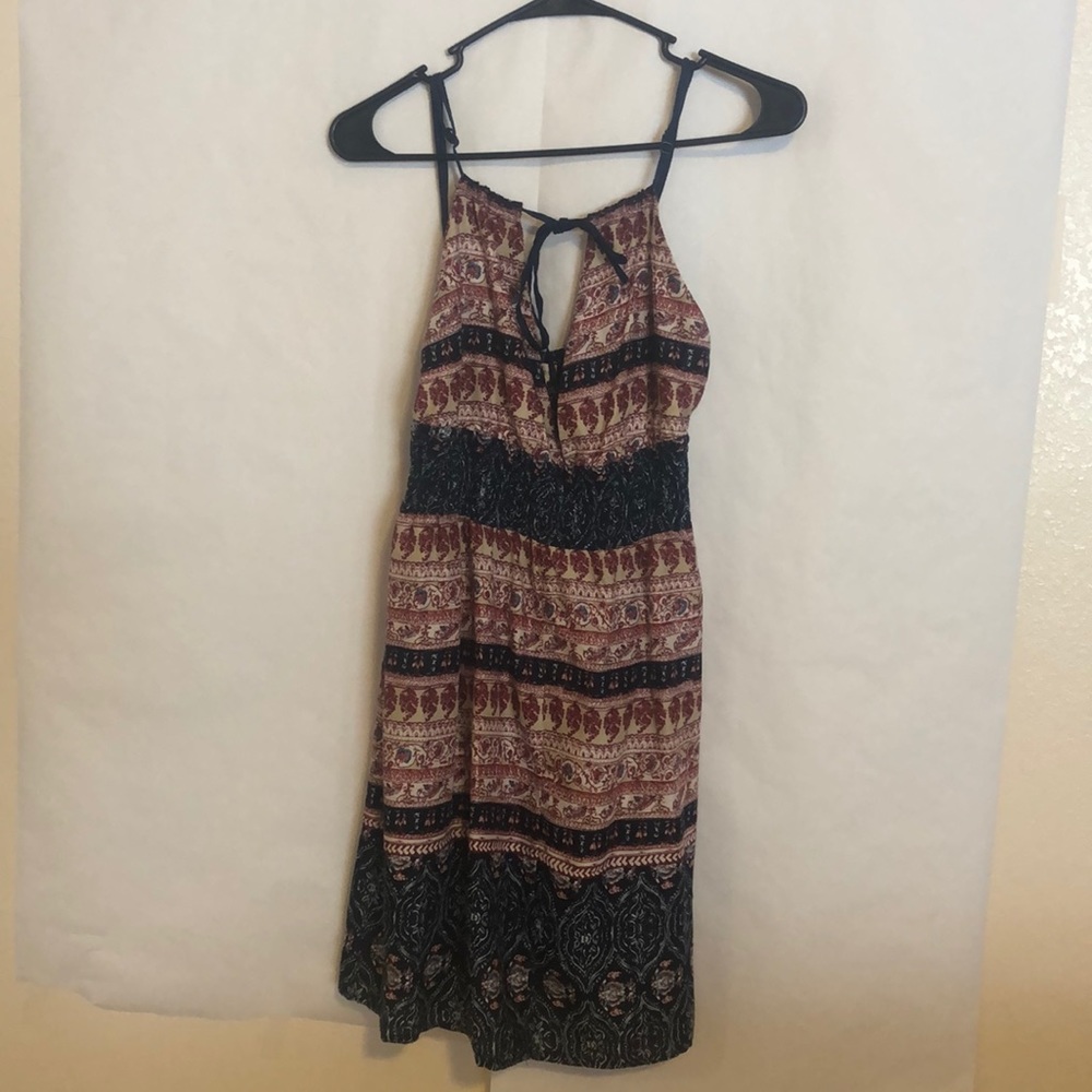 Band of Gypsies Backless Boho Dress in Burgundy, Black, Cream